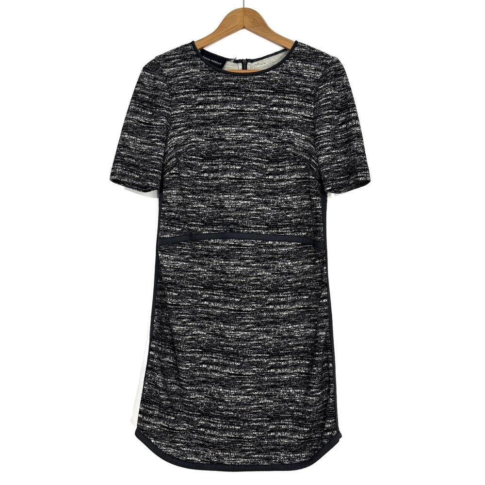 Donna Morgan Women’s Size 0 XS Black Heather Knit Contrast Trim Casual Dress